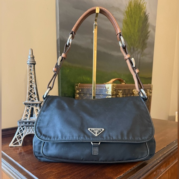 Prada Handbags - ❤️💗PRADA Black Tesduto snd Saffiano Leather Shoulder Bag💗❤️